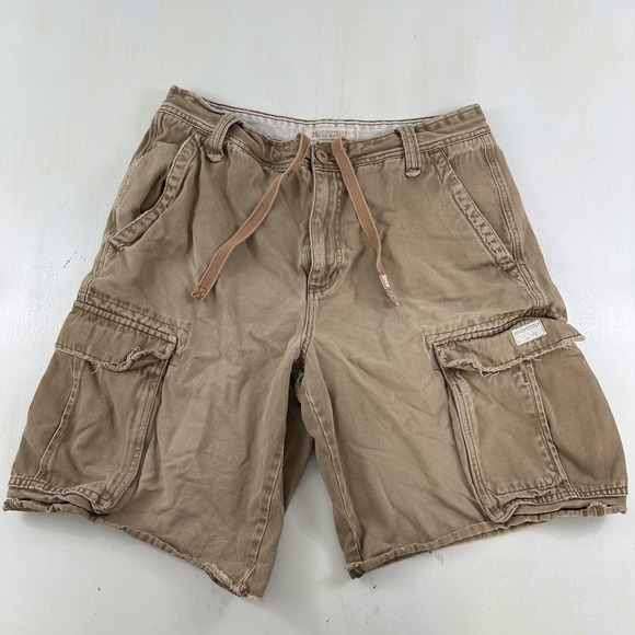 Aeropostale Other - VTG Y2K Distressed Aeropostale Cargo Shorts Men 33 Beige Khaki Cutoffs Tag 34